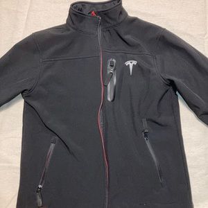 Tesla Motors Mens Soft Fleece Lined Jacket Official Full Zip Blk. Med.